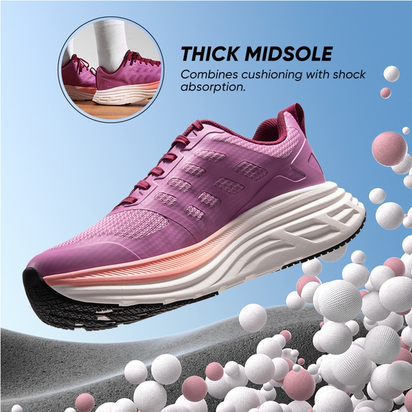 [ActiveFloat] Women's Breathable Lifestyle Walking Sneakers - PURPLE - 1